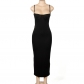 Slim strap long dress, European and American tight fitting, buttocks wrapped, backless, slim fitting dress A088DS