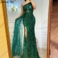 Long sleeveless fashion slim fit temperament mid length evening gown yq9407