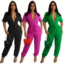 Classic Cargo Pants Multi-pocket Micro-Stretch Casual Jumpsuit Y489