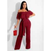 Sexy ruffled off-the-shoulder jumpsuit MZ2707