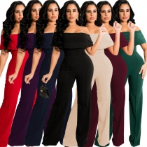 Sexy and fashionable word neck tube top jumpsuit SMR10879