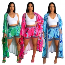 Two piece jacket and shorts with positioning printing A7297