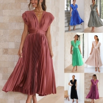 Sexy Pleated Dress INS Casual Loose Zipper Sleeveless Dress YL221211