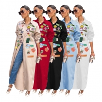 Fashionable casual personalized printed sun protection long shirt jacket W8410