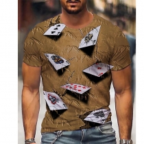 Men's 3D digital printed sporty style loose fitting large short sleeved T-shirt T11