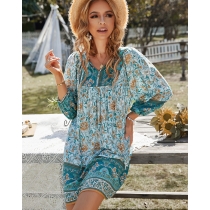 Bohemian casual vacation style dress D2213010