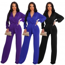 Long sleeved knitted women's jumpsuit YLY9496