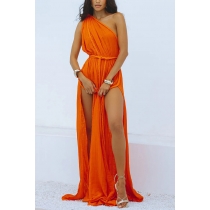 Tie rope solid color dress S794677092810