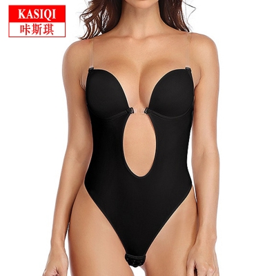 Transparent suspender one-piece shapewear top S662595001247