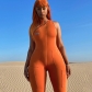 Sexy irregular one-shoulder letter body bodysuit K22JP121