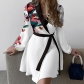 one-piece color-block lace-up dress HJ21688