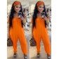Women's Fashion Casual Loose Sexy One Shoulder Solid Color Pocket Short Sleeve Jumpsuit D80107