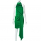 High elastic satin silky slim dress temperament senior package hip skirt X22DS162