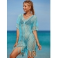 Beach blouse knit iridescent holiday blouse bikini knit LXF2327