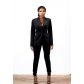 Sexy women's solid color dark V fashion suit two-piece set CQ195