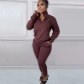 Autumn and winter plush pullover zipper fashionable casual sports suit NY8126