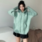 Candy color patchwork pocket loose hoodie W22L23182