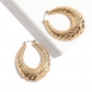 Oversized bamboo pattern earrings exaggerated gold big circle punk hip-hop earrings W72816-W72820