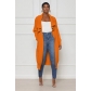 Women's casual solid color long knitted cardigan coat TS1241