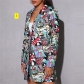 Fashion trend printed women's suit coat OLN679