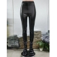 PU sexy tight split casual pants for women S6853