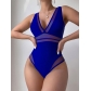 Solid color woven one piece swimsuit SGX-YXY21059