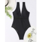 Solid color woven one piece swimsuit SGX-YXY21059