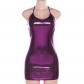 Fashion Bright Reflective Hanging Neck Lace Slim Fit Wrap Hip Dress K22D26441