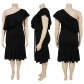 Large Women's Fashion Slim Fit Casual Ruffle Edge Bust Midlength Dress N7795