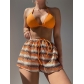 Women's Bikini Three Piece Set with Hanging Neck Flats, Sports Style Bikini Split Swimwear SGX-YXY21062