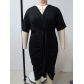 Temperament Women's V-neck Wrap Hip Dress Large Dress DL442