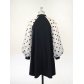 Standing collar lantern sleeve polka dot dress for daily commuting comfort, raglan sleeves, A-line skirt AM221209