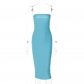 Solid Color Temperament One Line Neck Midskirt Slim Fit Iron Diamond Dress D3412292G