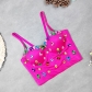 Nail Bead Fish Bone Strap Outer Wearing Chest Short Fit Spicy Girl Jewel Color Diamond Bra KNN8618