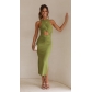 Slim Fit Split Dress Sleeveless Women's Dress YL2317