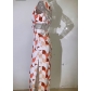 Printed Sleeveless Waist Elastic Hollow Split Dress CXB23013-1