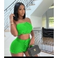 Women's casual knitted bra shorts two-piece set TS1246