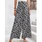 New women's small floral loose fitting casual waistband pants OZN0894