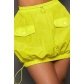 Women's solid color elastic waist pocket short skirt M8929