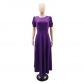 Temperament Bubble Sleeves Design Feel Waist Cut Out Long Dress Summer Dress YLY10117