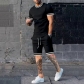 Popular men's summer solid color short sleeved shorts set, sports and leisure set, men's YFY22120