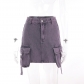 High waisted and buttocks wrapped denim skirt YJ23249