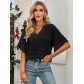 Casual style V-neck solid color wool ball top for women 231SY52687