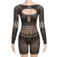 Sexy Hollow Lace Perspective High Waist Tight Knitted One Piece Shorts W22Q25125