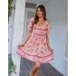 Bohemian Leisure Resort Dress Summer Print Small Fresh Skirt D2223018
