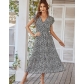 Sexy and elegant dress, spring/summer printed casual vacation dress D2223023