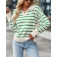 Striped sweater soft and comfortable warm top D2238001