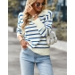 Striped sweater soft and comfortable warm top D2238001