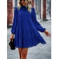 Round neck long sleeved loose fitting dress D2243037