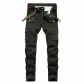 Motorcycle denim casual black pants with zipper decoration men's stretch pants KS1655